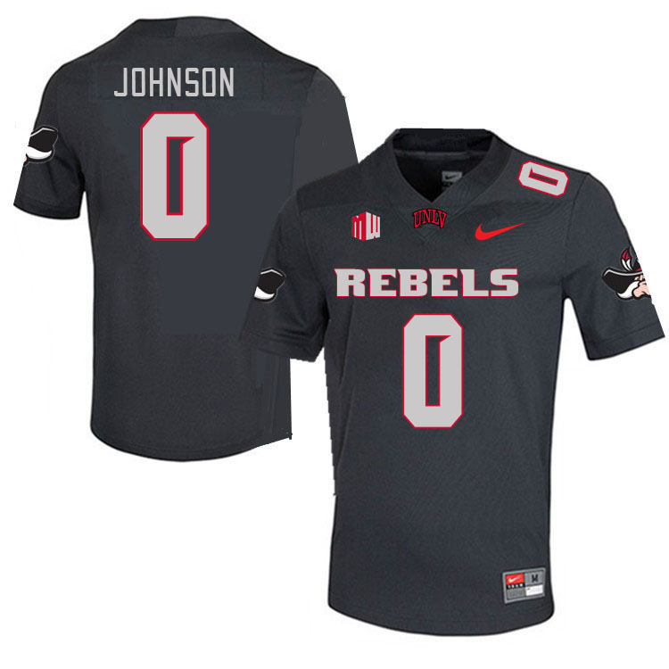 Men-Youth #0 Ricky Johnson UNLV Rebels 2023 College Football Jerseys Stitched-Charcoal